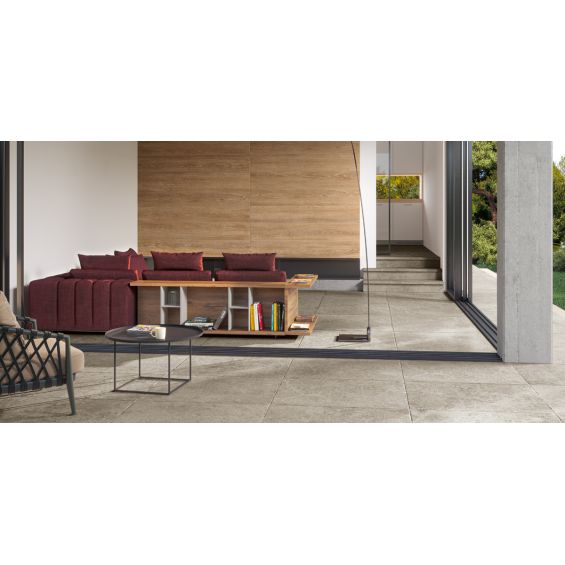 Carrelage sol effet pierre travertin Pianosa gris 60x90 cm