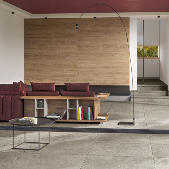 Carrelage sol effet pierre travertin Pianosa gris 60x60 cm