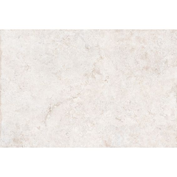 Carrelage sol effet pierre travertin Pianosa blanc grisé 60x90 cm