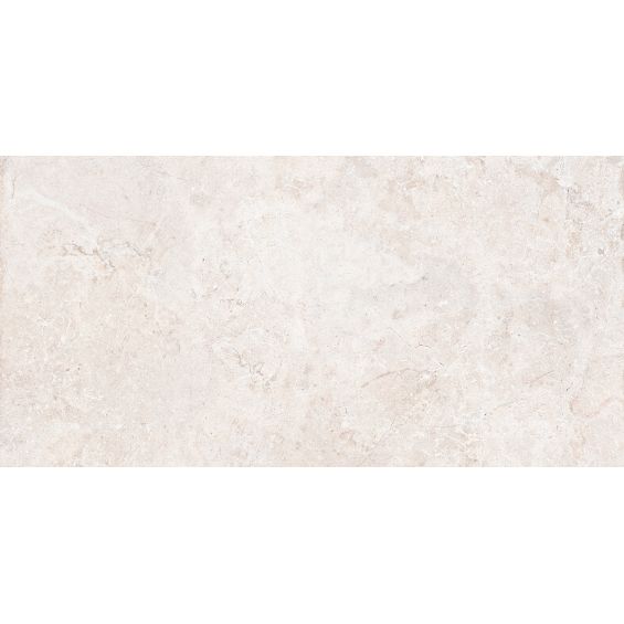 Carrelage sol effet pierre travertin Pianosa blanc grisé 30x60 cm