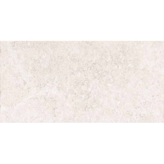 Carrelage sol effet pierre travertin Pianosa blanc grisé 30x60 cm