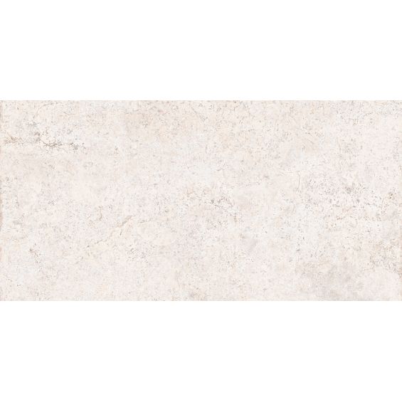 Carrelage sol effet pierre travertin Pianosa blanc grisé 30x60 cm