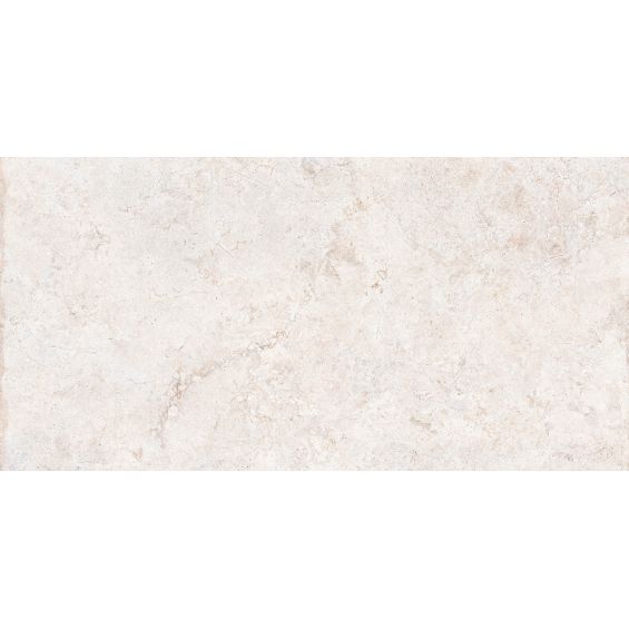 Carrelage sol effet pierre travertin Pianosa blanc grisé 30x60 cm