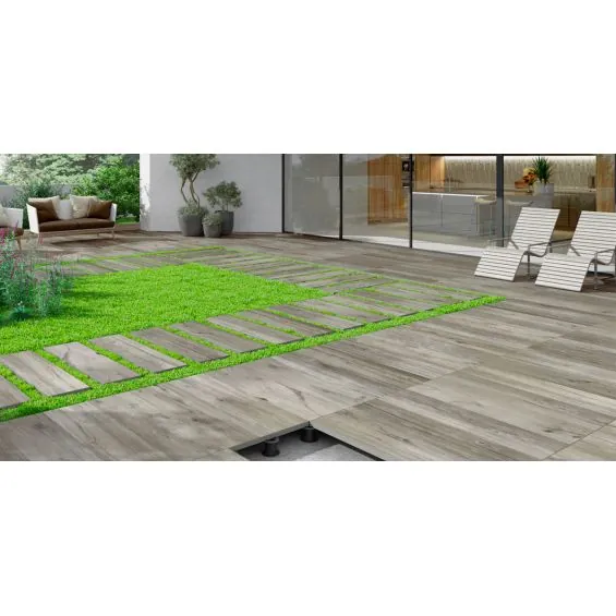 Dalle extérieur effet boisSuar 2.0 greige R11 30x120 cm