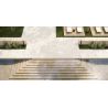 Carrelage sol extérieur effet pierre travertin Pianosa blanc grisé R10 60x90 cm