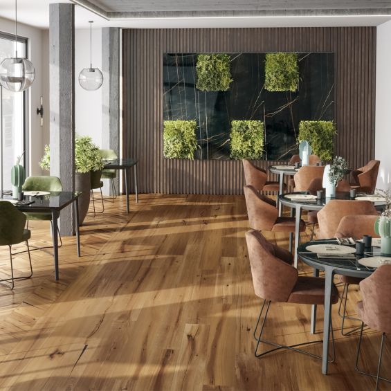 Carrelage sol imitation parquet Copernicia noisette 20x120 cm