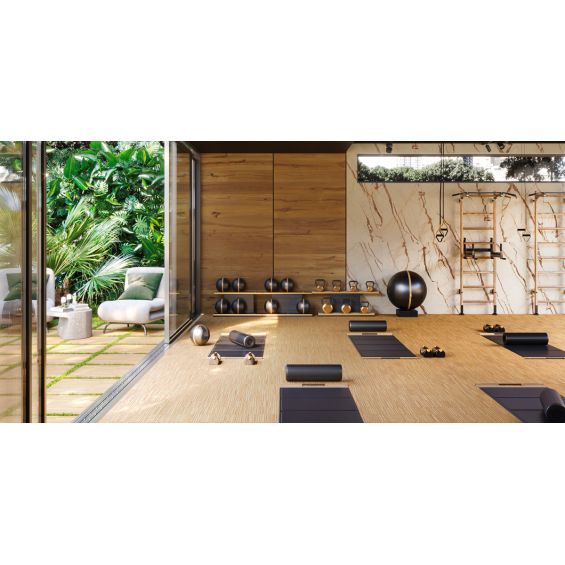 Carrelage sol imitation parquet Copernicia noisette 30x120 cm