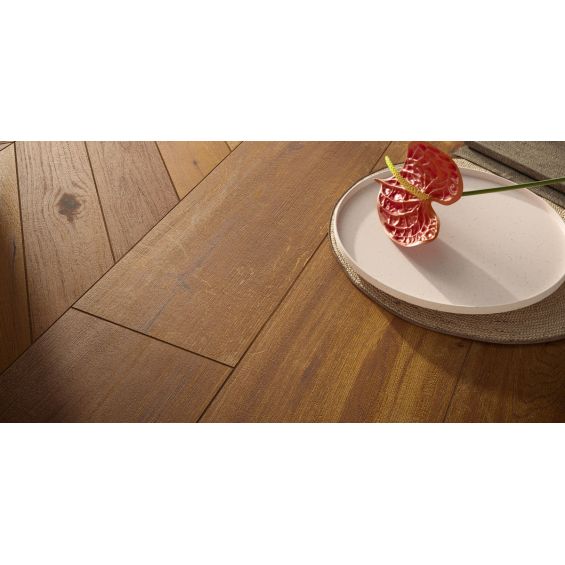 Carrelage sol imitation parquet Copernicia noisette 30x120 cm