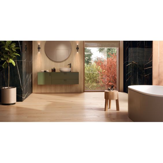 Carrelage sol extérieur effet bois Copernicia hêtre R10 20x120 cm