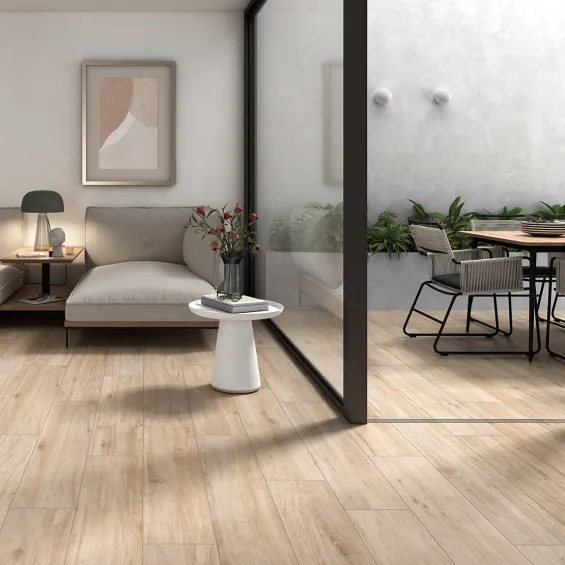Carrelage sol extérieur effet bois Palm Haya R11 23x120 cm