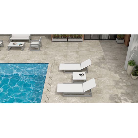 Carrelage sol extérieur effet pierre Quartz grey R10 3060 cm