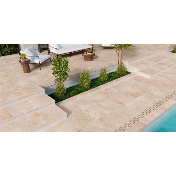Carrelage sol extérieur effet pierre Quartz stone R10 60120 cm