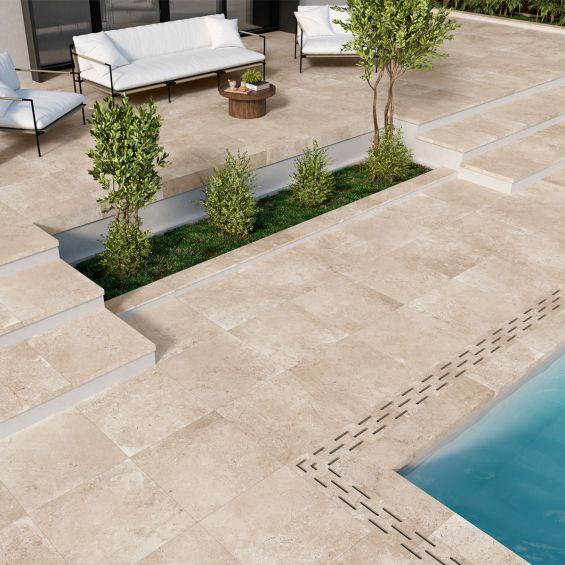 Carrelage sol extérieur effet pierre Quartz stone R10 100100 cm