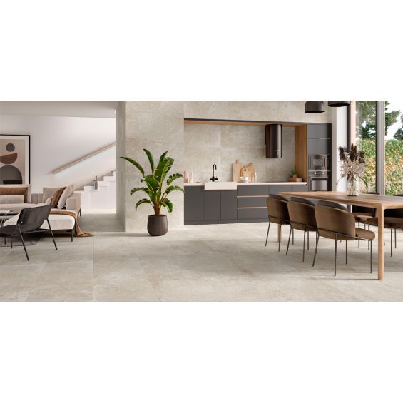 Carrelage sol extérieur effet pierre Quartz mink R10 100100 cm
