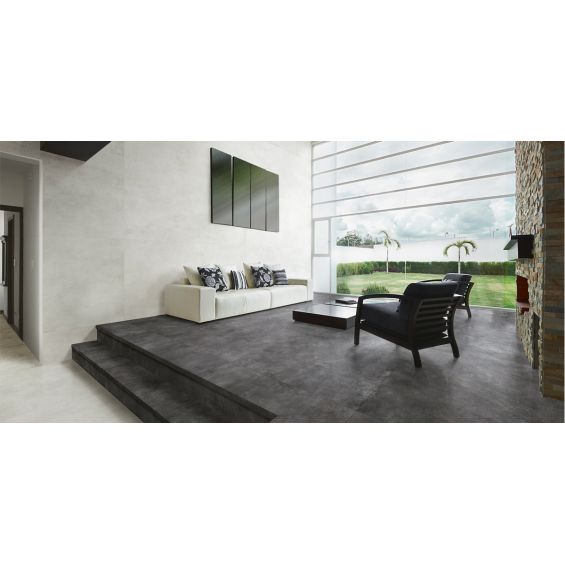 Carrelage fin sol Grestone antracite 80x80 cm