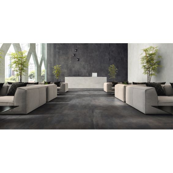 Carrelage fin sol Grestone antracite 80x80 cm