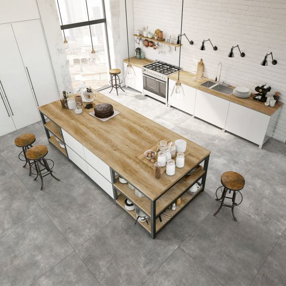 Carrelage fin sol Grestone fumo 80x80 cm