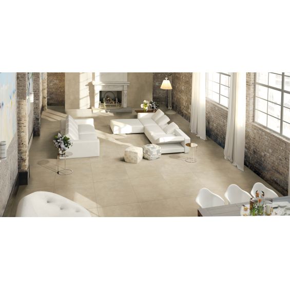 Carrelage fin sol Grestone beige 80x80 cm