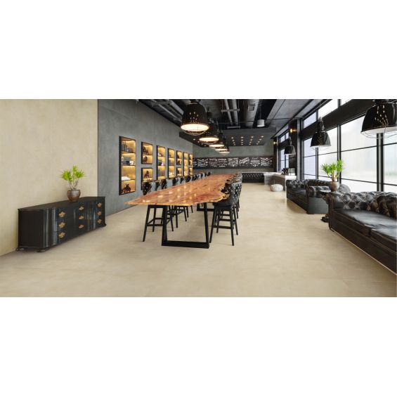 Carrelage fin sol Grestone beige 80x80 cm
