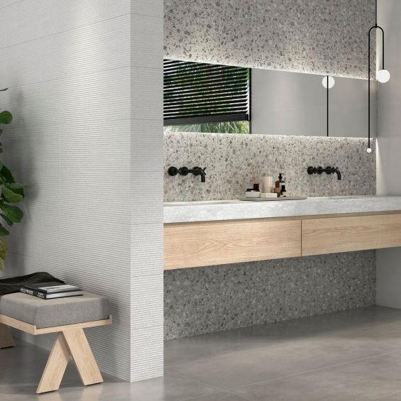 Carrelage mur Grano blanco 25x75 cm