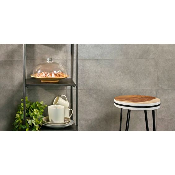 Carrelage mur Grano gris 25x75 cm