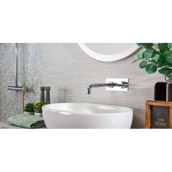 Carrelage mur Grano decors blanco 25x75 cm