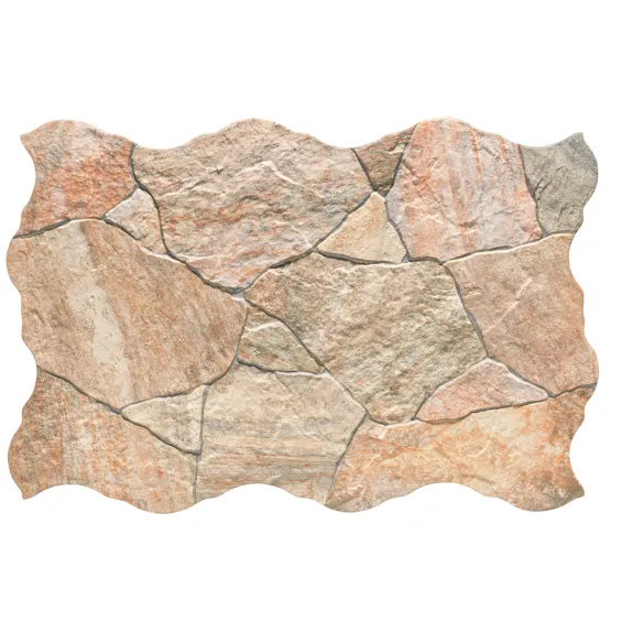 Carrelage sol extérieur effet pierre Jura beige R11 44x66 cm