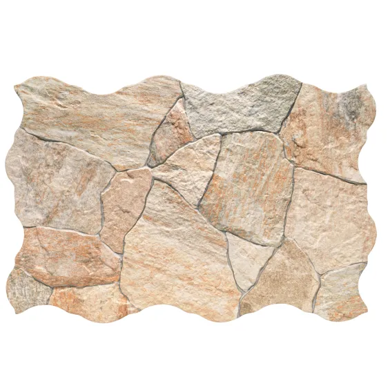 Carrelage sol extérieur effet pierre Jura beige R11 44x66 cm