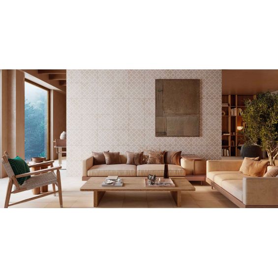 Carrelage sol et mur traditionnel Ansouis décor beige 33x33 cm