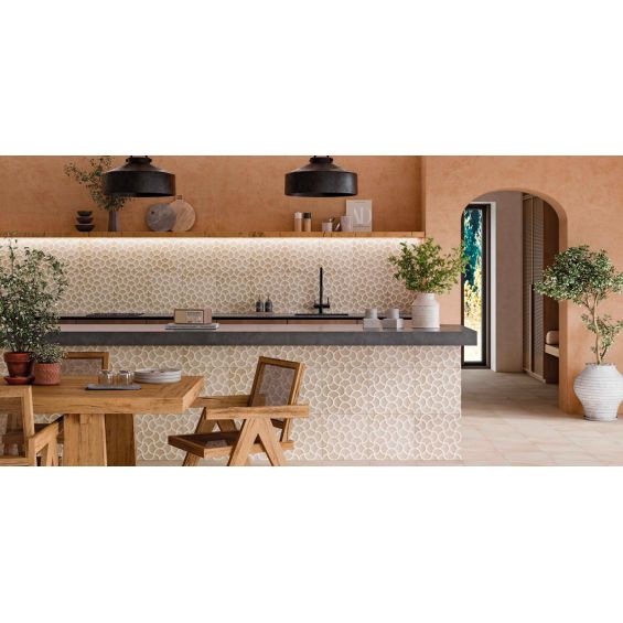 Carrelage mur ancien Ansouis relief beige 33x33 cm