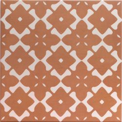 Carrelage sol et mur traditionnel Ansouis décor terracotta 33x33 cm