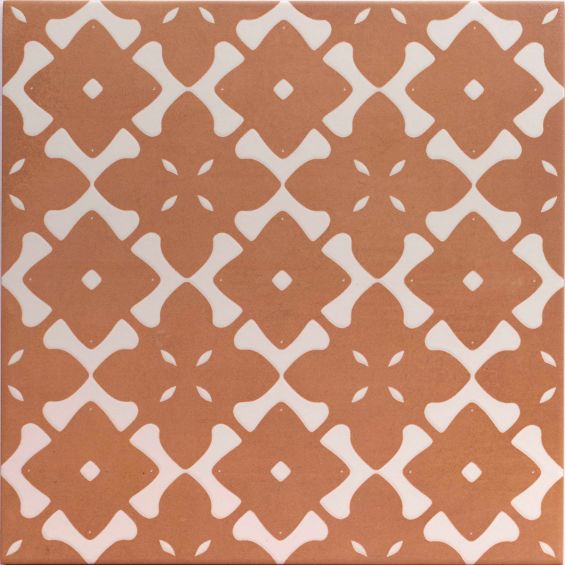 Carrelage sol et mur traditionnel Ansouis décor terracotta 33x33 cm