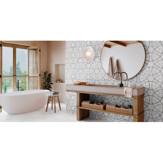 Carrelage sol hexagonal Pollença gris 28.5x33 cm