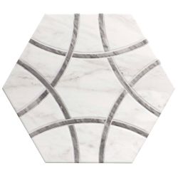 Carrelage sol hexagonal Pollença gris 28.5x33 cm