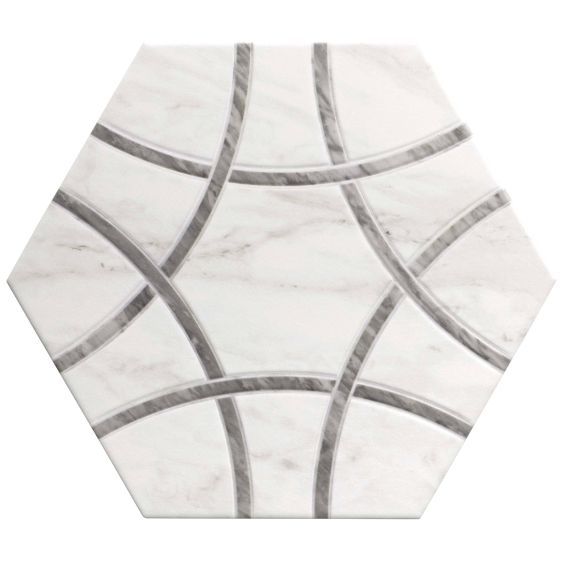 Carrelage sol hexagonal Pollença gris 28.5x33 cm