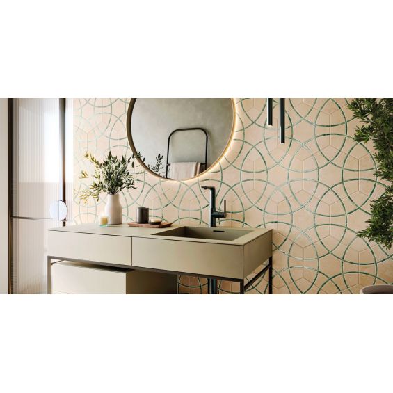 Carrelage sol hexagonal Pollença jungle 28.5x33 cm
