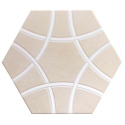 Carrelage sol hexagonal Pollença beige 28.5x33 cm