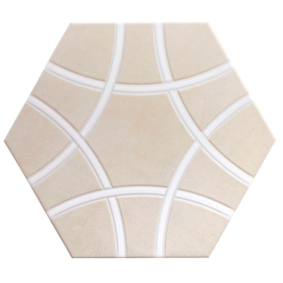 Carrelage sol hexagonal Pollença beige 28.5x33 cm