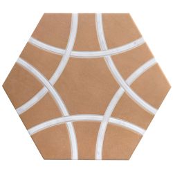 Carrelage sol hexagonal Pollença terre 28.5x33 cm