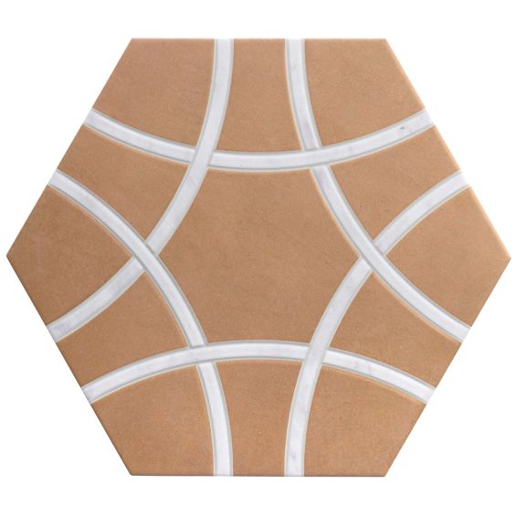 Carrelage sol hexagonal Pollença terre 28.5x33 cm