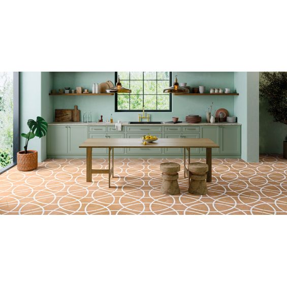 Carrelage sol hexagonal Pollença terre 28.5x33 cm