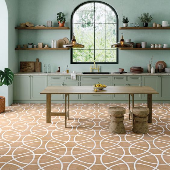 Carrelage sol hexagonal Pollença terre 28.5x33 cm