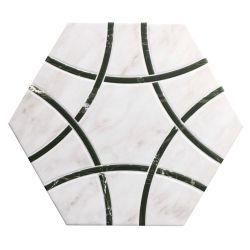 Carrelage sol hexagonal Pollença noir 28.5x33 cm