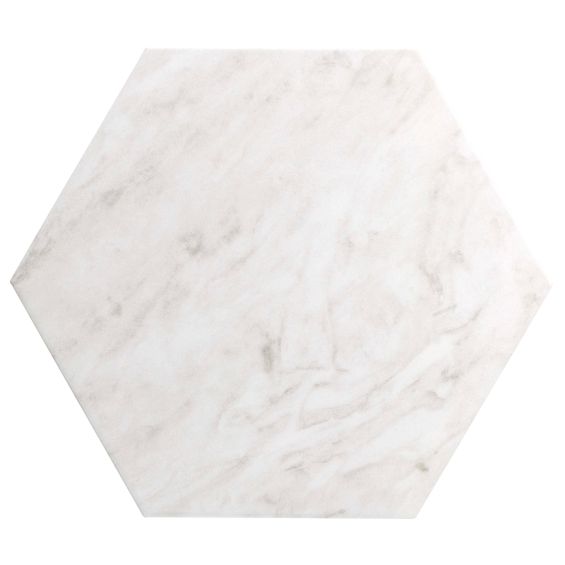 Carrelage sol hexagonal Pollença blanc 28.5x33 cm