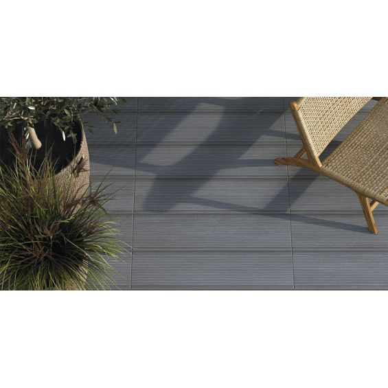  Carrelage sol extérieur effet bois Oulanka gris R11 22.5x90 cm