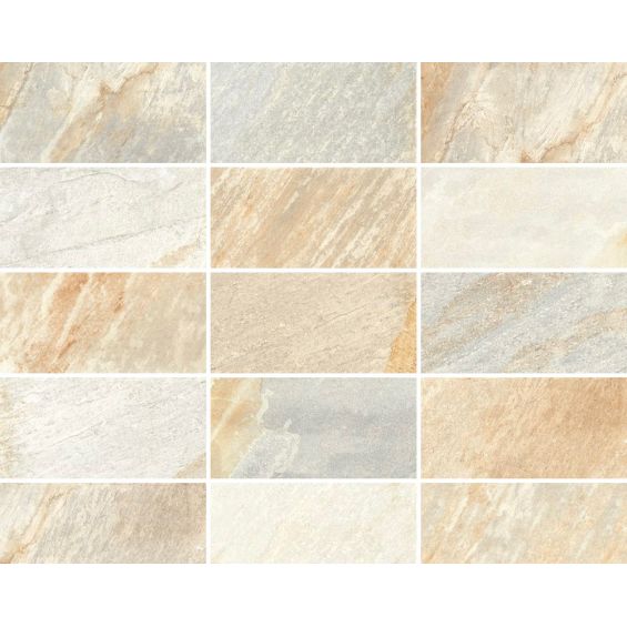 Carrelage sol extérieur effet pierre de bali Derawan Beige R11 31x62 cm