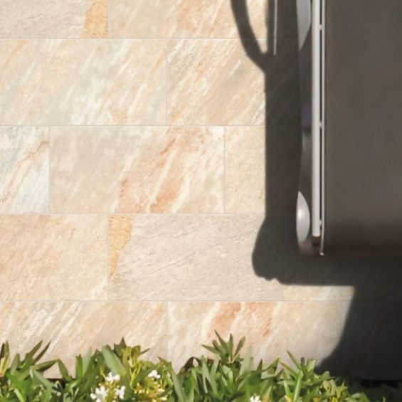 Carrelage sol extérieur effet pierre de bali Derawan Beige R11 31x62 cm