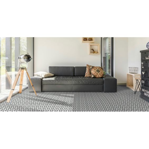 Carrelage sol effet carreaux de ciment Classico prisma white 20x20 cm