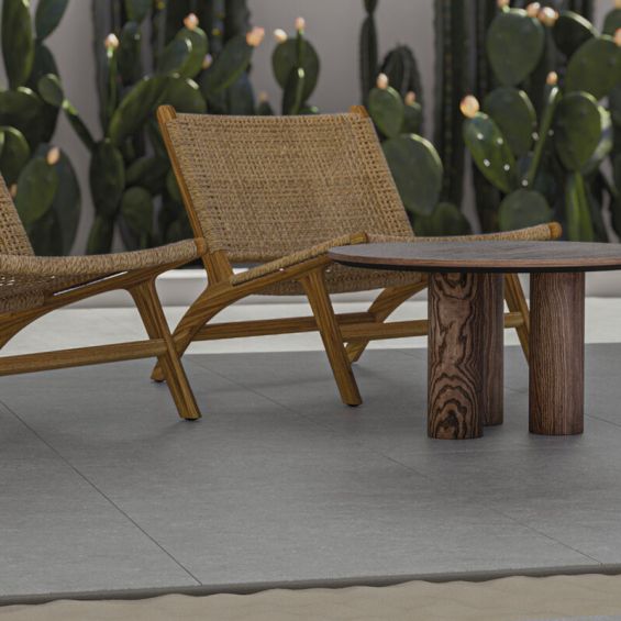 Carrelage sol extérieur moderne Concretum perle R11 90x90 cm