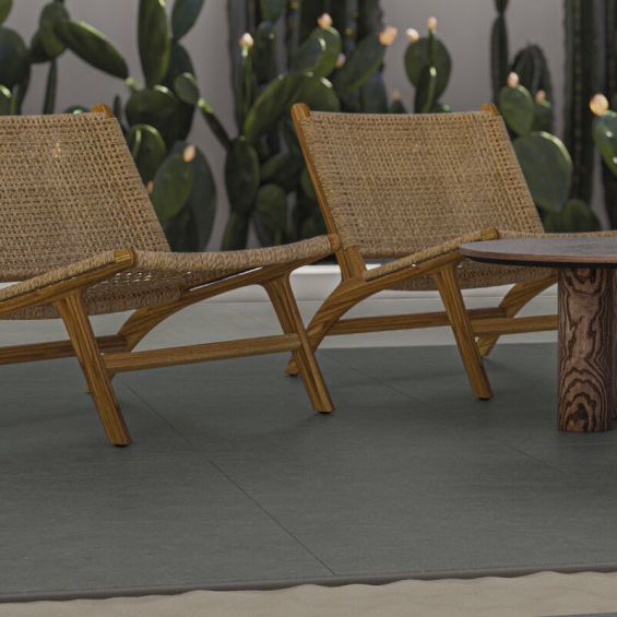 Carrelage sol extérieur moderne Concretumanthracite R11 60x60 cm
